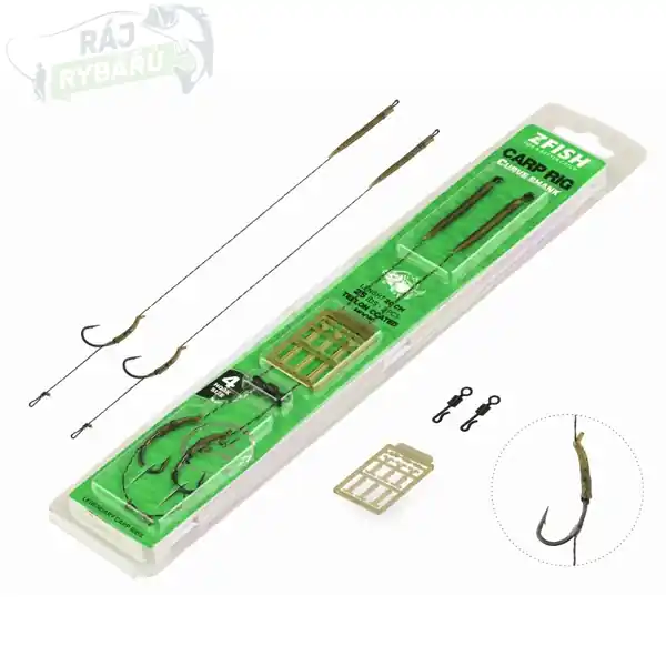 ZFISH - Hotové rybářské návazce s protihrotem Curve Shank Carp Rig 2ks Nová Kolekce