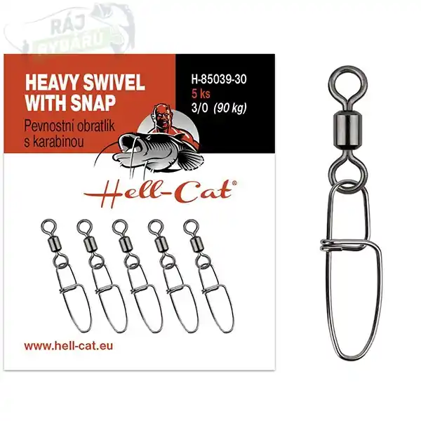 Speciální Cena HELL-CAT - Pevnostní obratlík s karabinou Heavy Swivel with Snap 5ks
