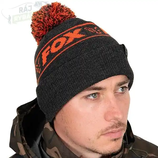 Výhodná Nabídka FOX - Čepice Collection Bobble Black Orange