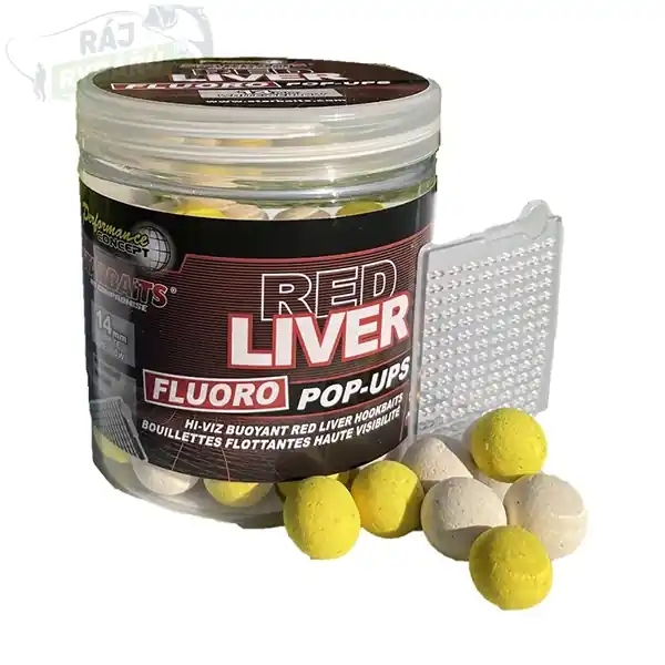 STARBAITS - Plovoucí Fluo Pop-up Boilies Red Liver 80g Výhodná Nabídka