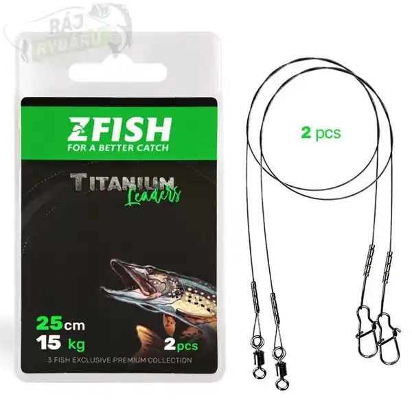 ZFISH - Titanové lanko Titanium Leader 2ks Zlevněný