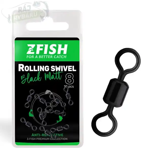 Koupit Online ZFISH - Obratlík Rolling Swivel Black Matt vel.8/28Kg
