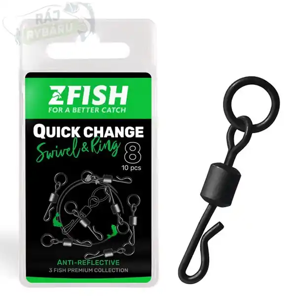 Sleva ZFISH - Obratlík Quick Change Swivel with Ring vel.8