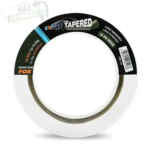 Novinka FOX - Ujímaný šokový vlasec Exocet Pro Tapered Leader 3x12m
