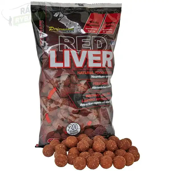 Cenová Bomba STARBAITS - Boilies Red Liver (játra a koření) 1kg
