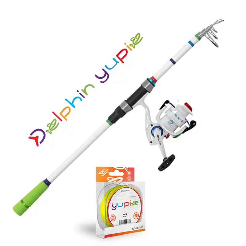 DELPHIN - Dětský set prut s navijákem a vlascem Delphin YUPIE 1,8m Nejlepší Volba
