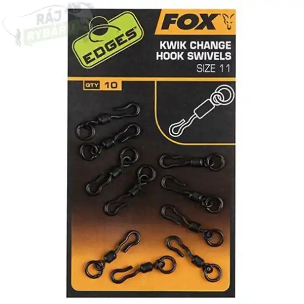 Hit Sezóny FOX - Obratlík Edges Kwik Change Hook Swivels 10ks
