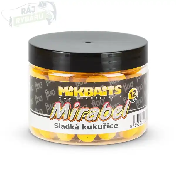 MIKBAITS - Fluo Boilie Mirabel 12mm 150ml Kup Teď