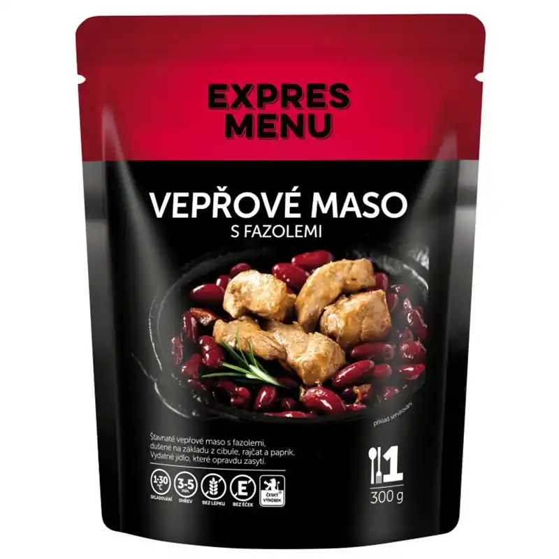 EXPRES MENU - Vepřové maso s fazolemi - 1 porce (300g) Bezpečná Platba