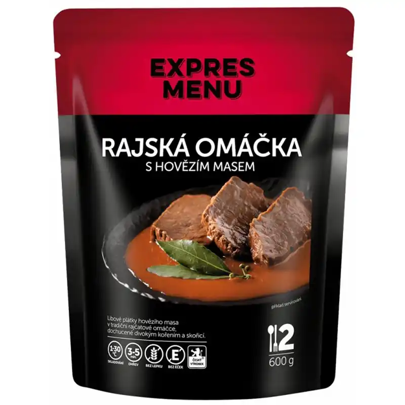 Zlevněný EXPRES MENU - Rajská omáčka s hovězím masem - 2 porce (600g)