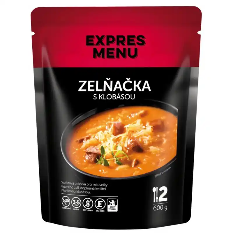EXPRES MENU - Polévka Zelňačka s klobásou - 2 porce (600g) Nejlepší Volba