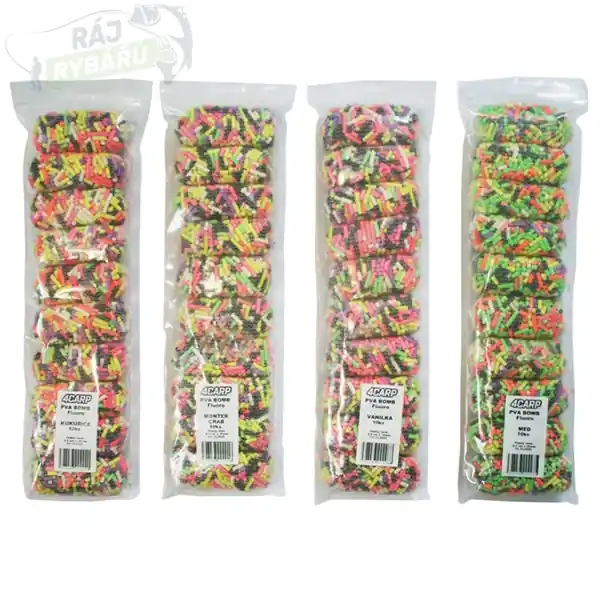 4CARP - Vnadící pelety v PVA Bomb Fluoro 3mm 10ks Přímo Od Výrobce