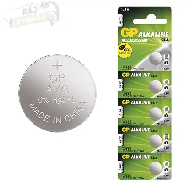 GP - Alkalická knoflíková baterie GP A76F (LR44) 1,5V 1ks Cenová Bomba