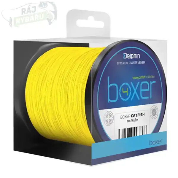 Aktuální DELPHIN - Pletená šňůra na sumce BOXER fluo žlutá 250m