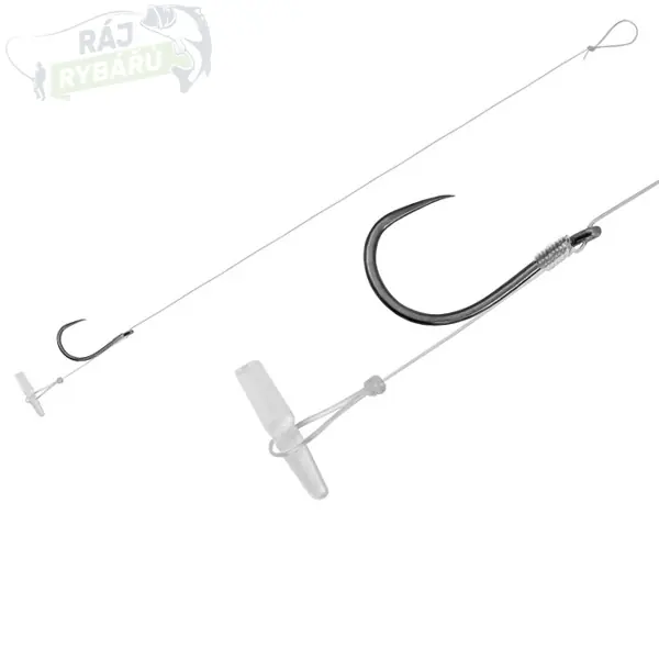Cenová Bomba DELPHIN - Hotový feederový návazec Fluorocarbon Quickstop 6ks (bez protihrotu)