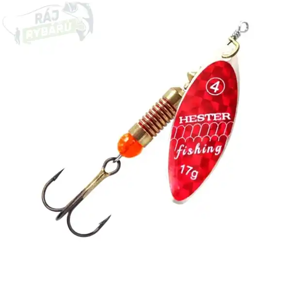 Nejlepší Volba HESTER FISHING - Rotační třpytka Willow Red Holo Scales