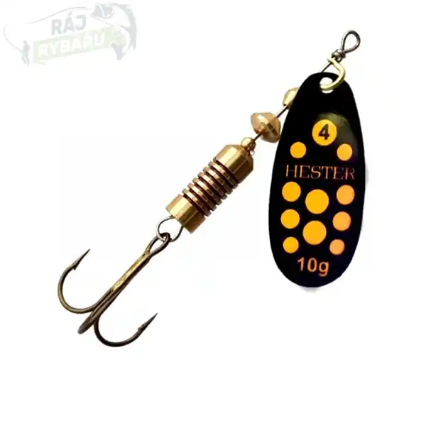 Super Cena HESTER FISHING - Rotační třpytka Ospray Black Orange Dots
