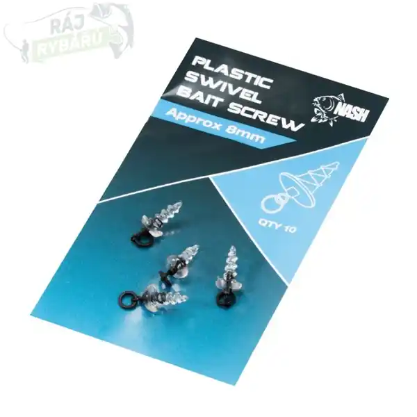 Vrácení Zdarma NASH - Plastový držák nástrahy s mikroobratlíkem Plastic Swivel Bait Screw 10ks