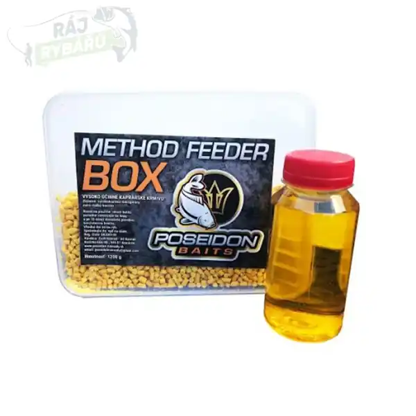 Top Prodej POSEIDON BAITS - Method Feeder Box Peletky 3mm 1kg + Booster