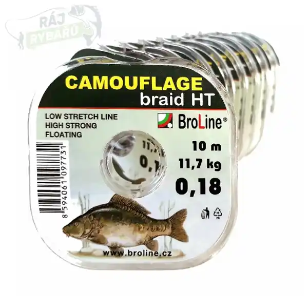 BROLINE - Plovoucí pletená návazcová šňůra Camouflage braid HT 10m Odeslání Ihned