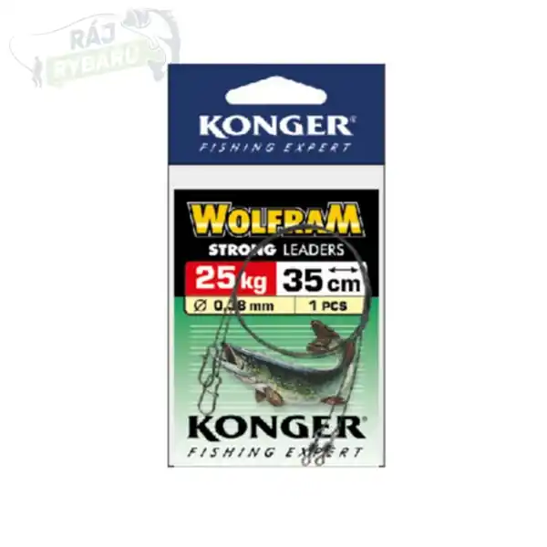 KONGER - Wolframové lanko Wolfram Strong Leaders 25kg 35cm Cenová Bomba