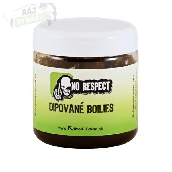NO RESPECT - Dipované boilies Fish Liver 150g 24mm Značkový