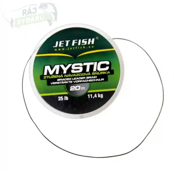 JET FISH - Ztužená splétaná šňůrka Mystic 25lb 20m Originální