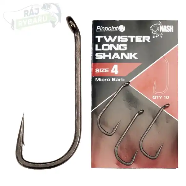 NASH - Háčky Twister Long Shank 10ks Akce