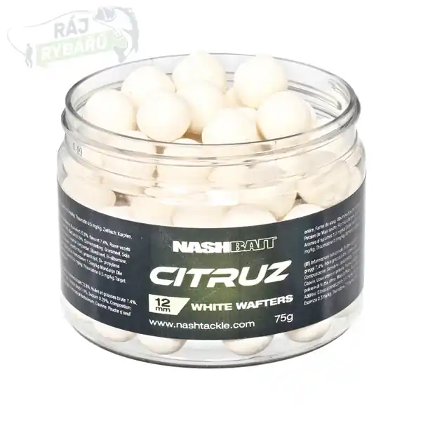 NASH - Neutrálně vyvážené boilie Citruz Wafters White + 3ml spray Top Prodej
