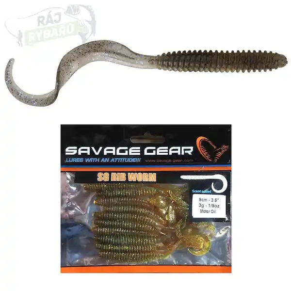 SAVAGE GEAR - Gumová nástraha Rib Worm Blue Glitter Originální
