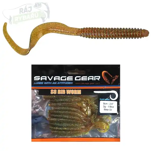 Časově Omezené SAVAGE GEAR - Gumová nástraha Rib Worm Motor Oil