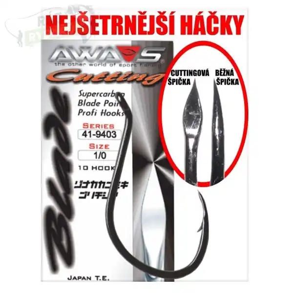AWA’S - Háčky Cutting Blade 9403 Black Nickel 10ks Novinka