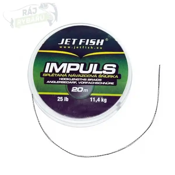 JET FISH - Splétaná návazcová šňůrka Impuls 11,4kg 20m Vysoce Kvalitní
