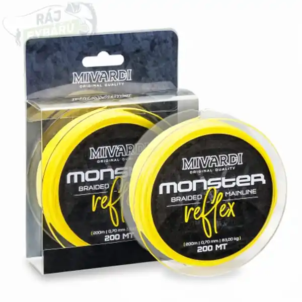 MIVARDI - Žlutá šňůra na sumce Monster Reflex Braid 200m Cenový Hit