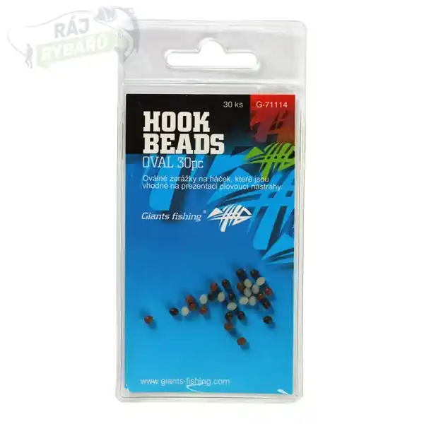 Rychlé Dodání GIANTS FISHING - Oválná zarážka na háček Hook Beads Oval 30ks