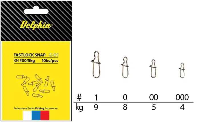 DELPHIN - Karabinka Fastlock Snap C-01 10ks Značkový