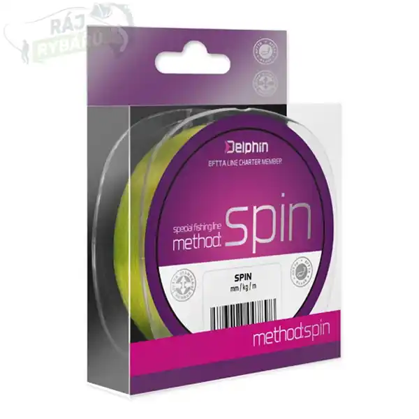 Omezená Nabídka DELPHIN - Vlasec na přívlač Method Spin Fluo žlutý 300m
