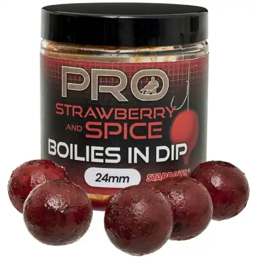 Starbaits Pro Bouillettes en dip Strawberry Spice 24mm Zlevněný