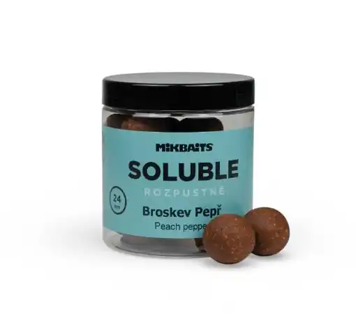 Mikbaits Bouillettes Solubles Pêche Poivre 24mm 250ml Značkový
