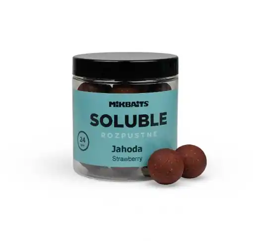 Originální Mikbaits Soluble Boilies Strawberry 24mm 250ml