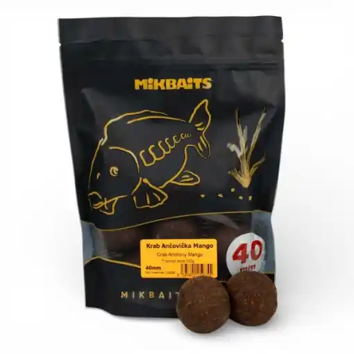 Mikbaits Fanatica Bouillettes Crabe Anchois Mangue 40mm Golf Size 300g Značkový