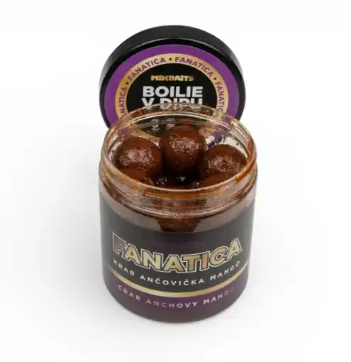 Výhodná Nabídka Mikbaits Fanatica Gedippte Boilies Krabbe Sardelle Mango 16mm 250ml