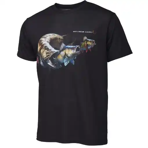 Vysoce Kvalitní Tričko Savage Gear Cannibal Tee Black M
