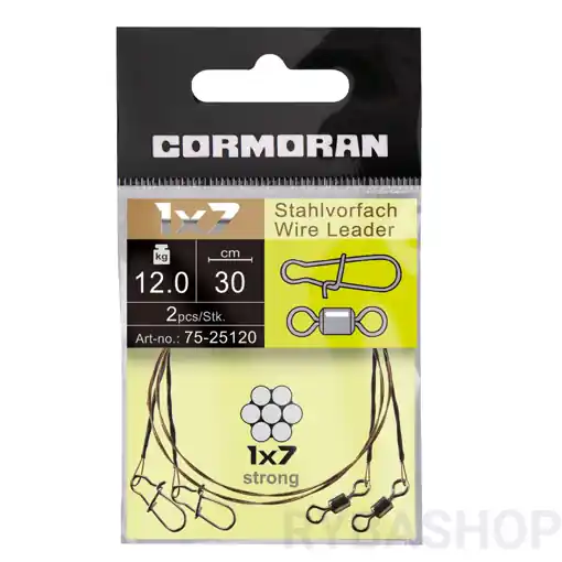 Akční Cena Przypon stalowy Cormoran 1x7 Krętlik i Agrafka 20cm 15kg