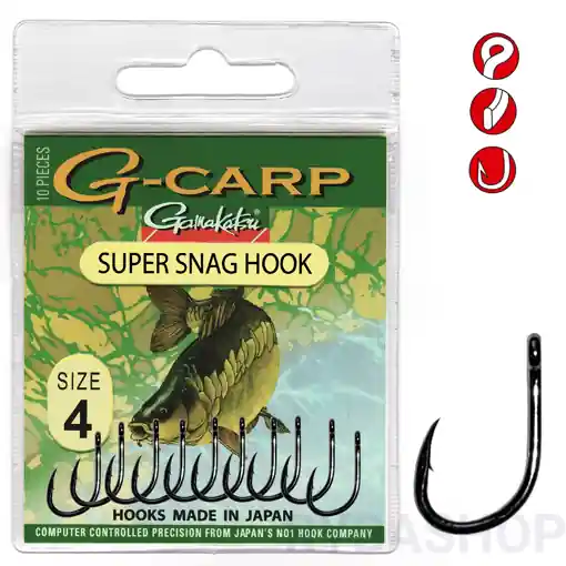 Nejprodávanější Gamakatsu G-Carp Super Snag Hook 4