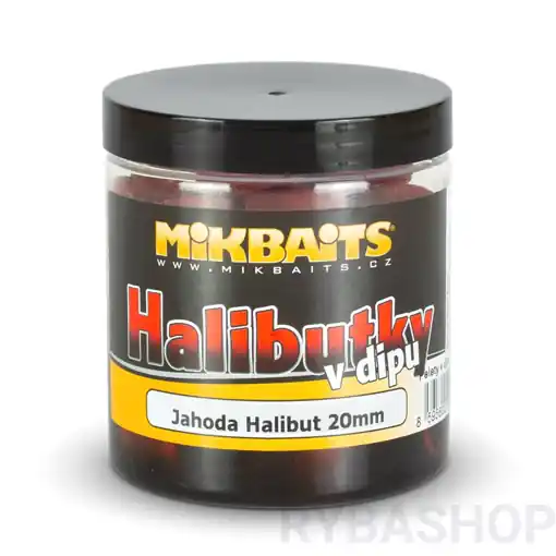 Halibutky v dipu 250ml Jahoda Halibut 20mm Top Prodej