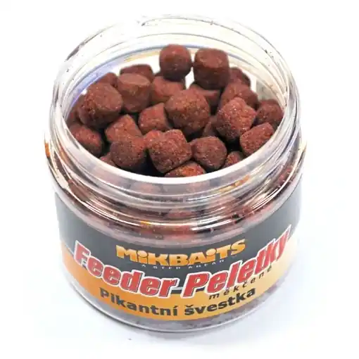 Mikbaits Feeder peletky měkčené, Pikantní švestka Cenově Výhodný