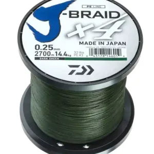 Speciální Cena Daiwa J-Braid X4 Tmavě zelená, 0.29mm 18.6kg 1m