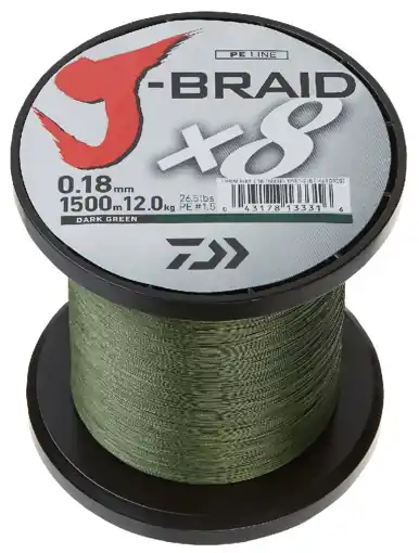 Daiwa J-Braid X8 Tm.zelená, 0.24mm 18.0kg 1m Kup Teď