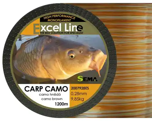 Pouze Dnes Sema Excel Line Carp Camo hnědý 1200m, 0.20mm
